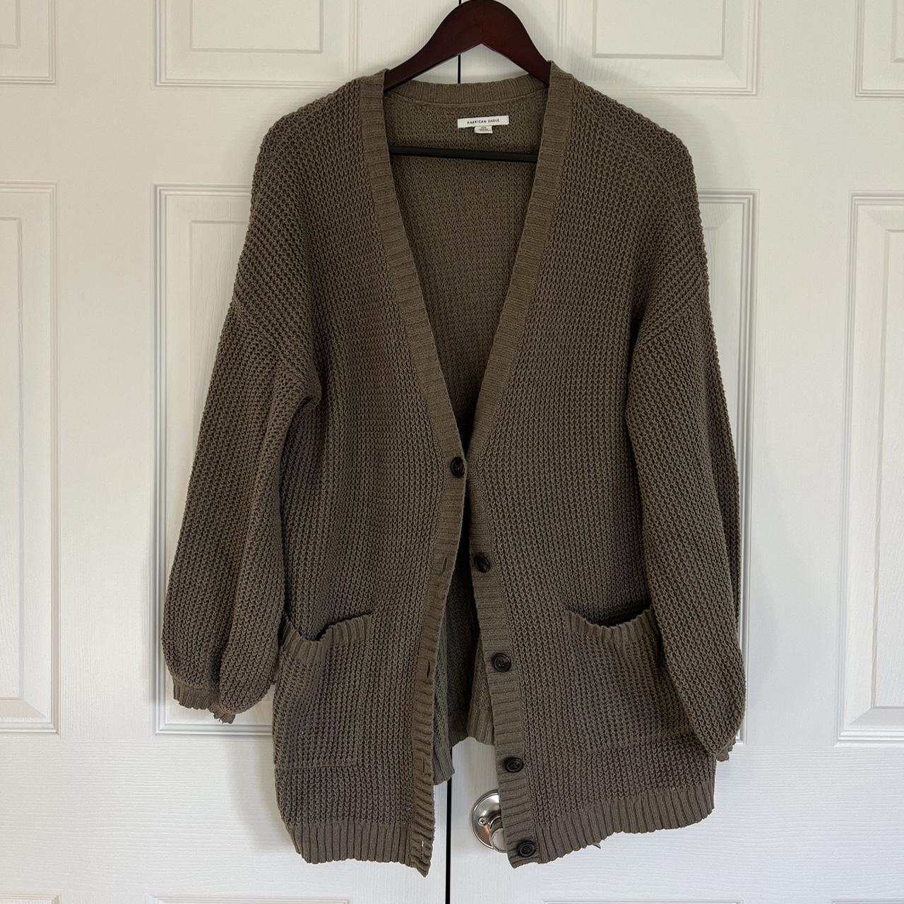 brown oversized cardigan from American eagle in size... - Depop