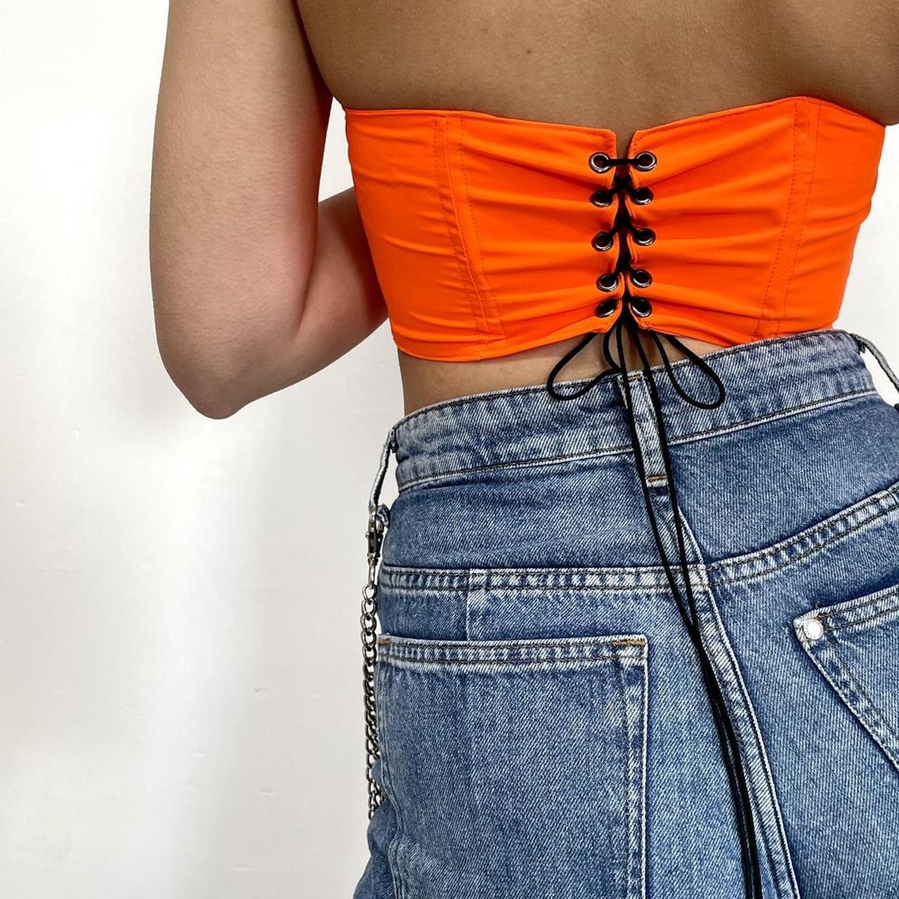 Women's Orange Corset Depop