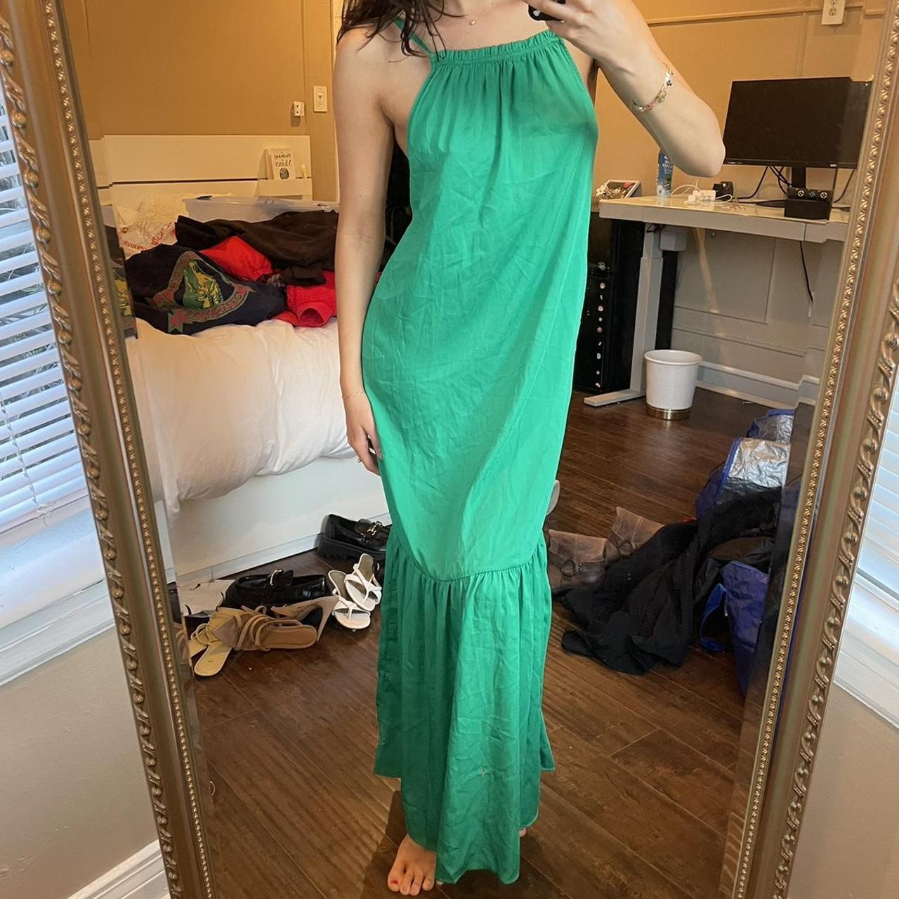 Saks Fifth Avenue Women's Green Dress | Depop