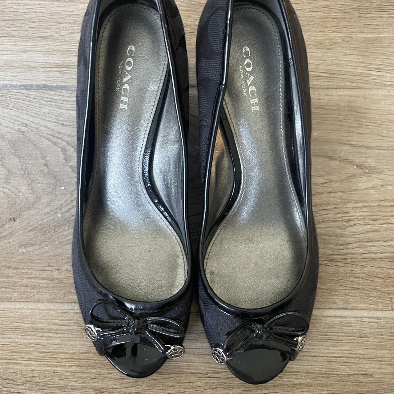 Coach peep toe on sale wedge