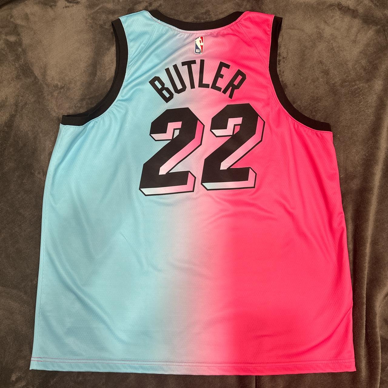 jimmy butler pink and blue jersey