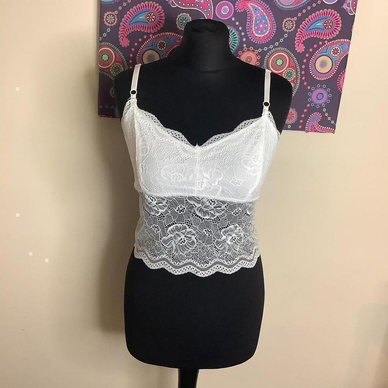 BUTTERFLY TOP Top White Lace Camisole Top With A Depop