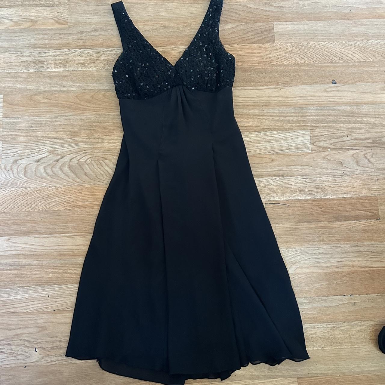 black mesh dress with glitter sequin at the top!... - Depop