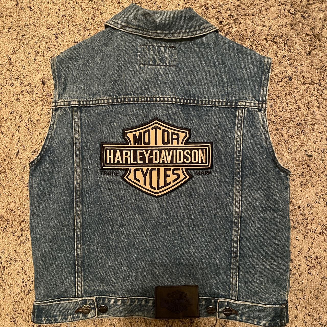 Harley davidson best sale blue jean vest