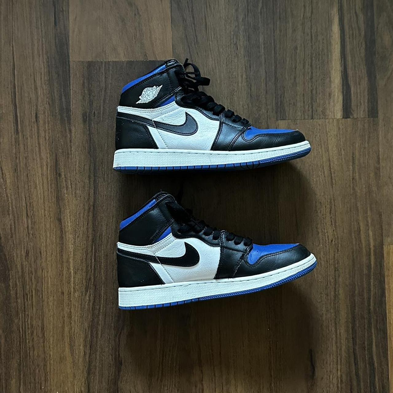 Jordan Black and Blue Trainers Depop