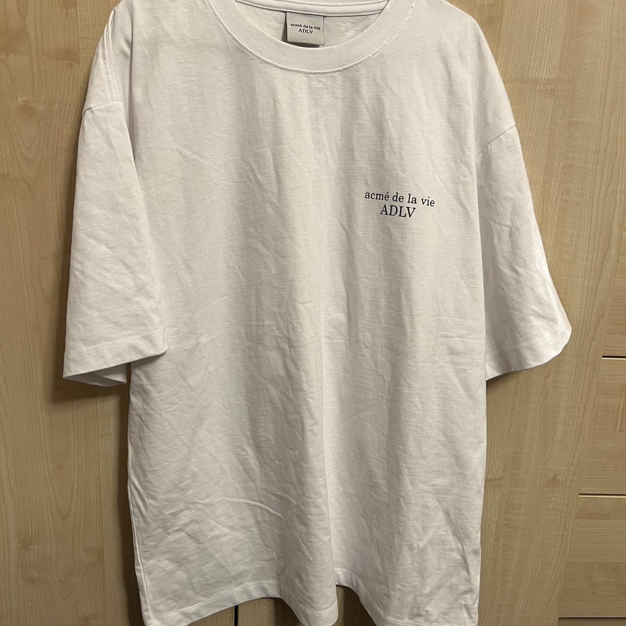 Korean ADLV white tshirt size 1 (L-XL), Oversized,... - Depop