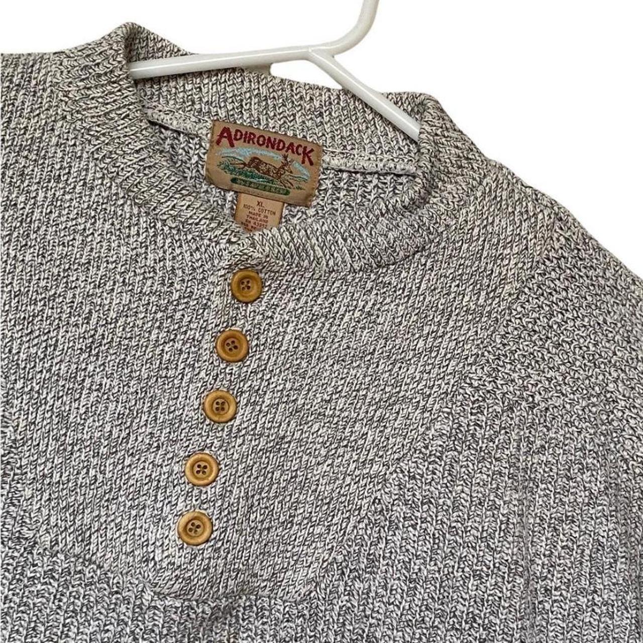 Adirondack 90s vintage knit jumper. Henley neck... - Depop