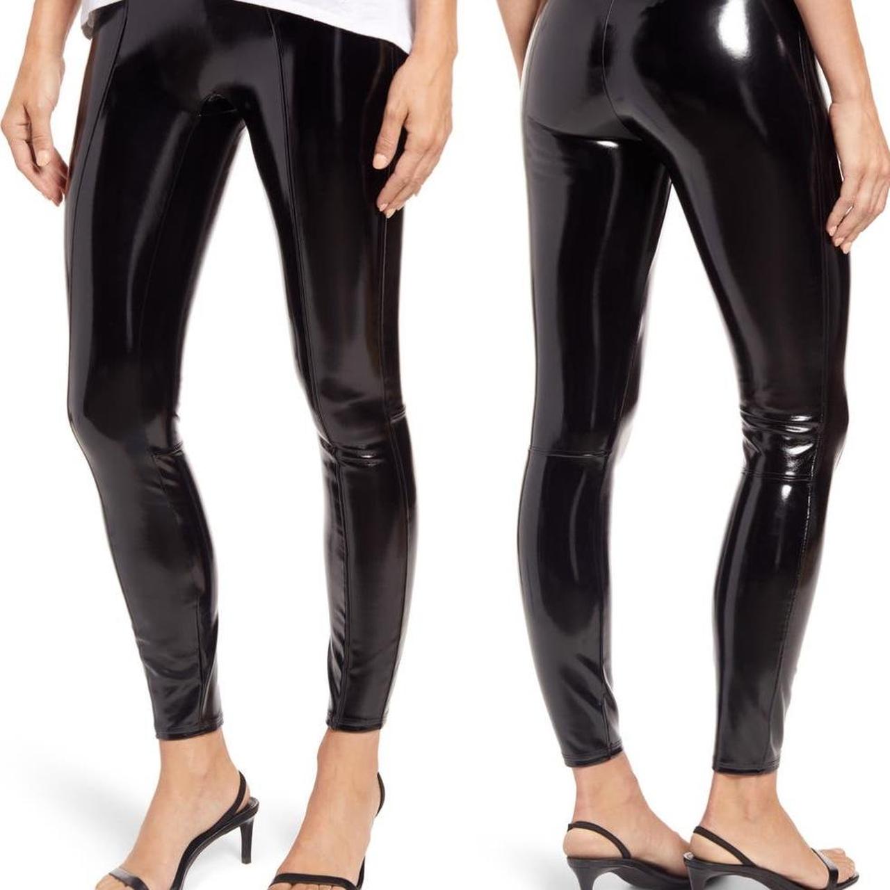 Spanx- Faux patent leather leggings Size: xs - Depop