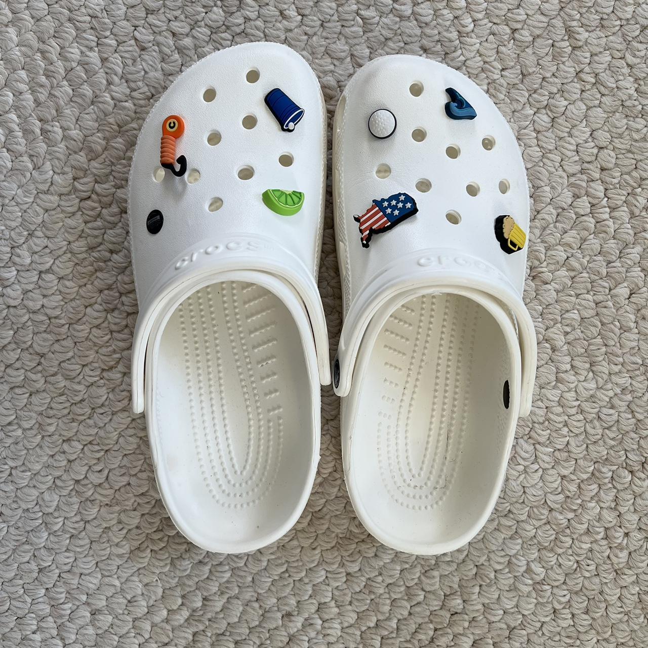 Crocs Women's White Clogs | Depop