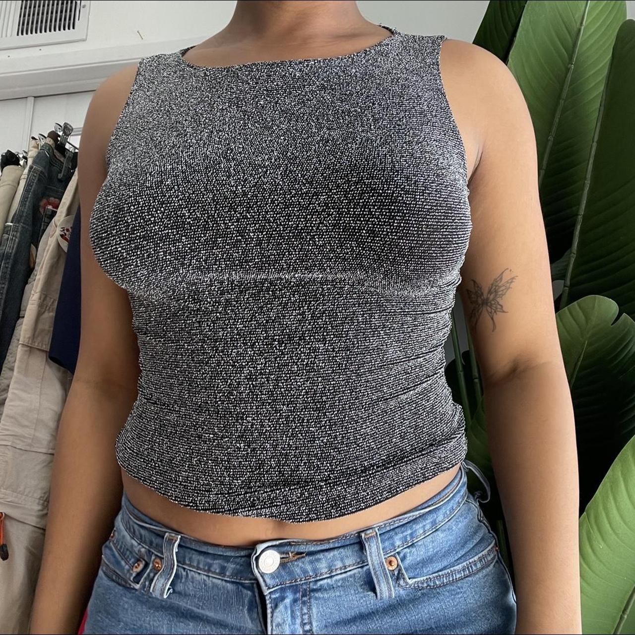 Coin 1804 Women's Silver and Black Vests-tanks-camis