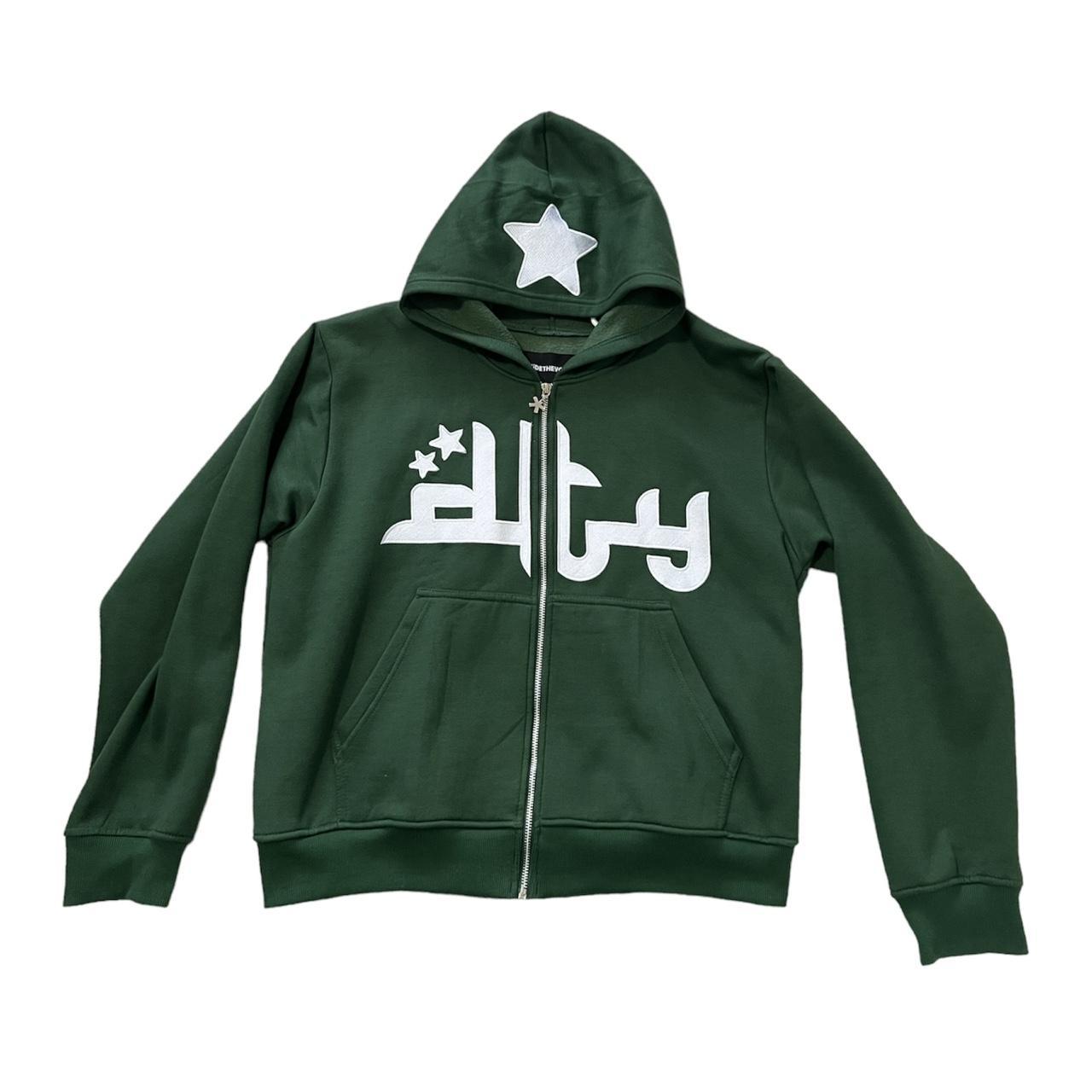 DTY divide the youth dark green zip up hoodie... - Depop