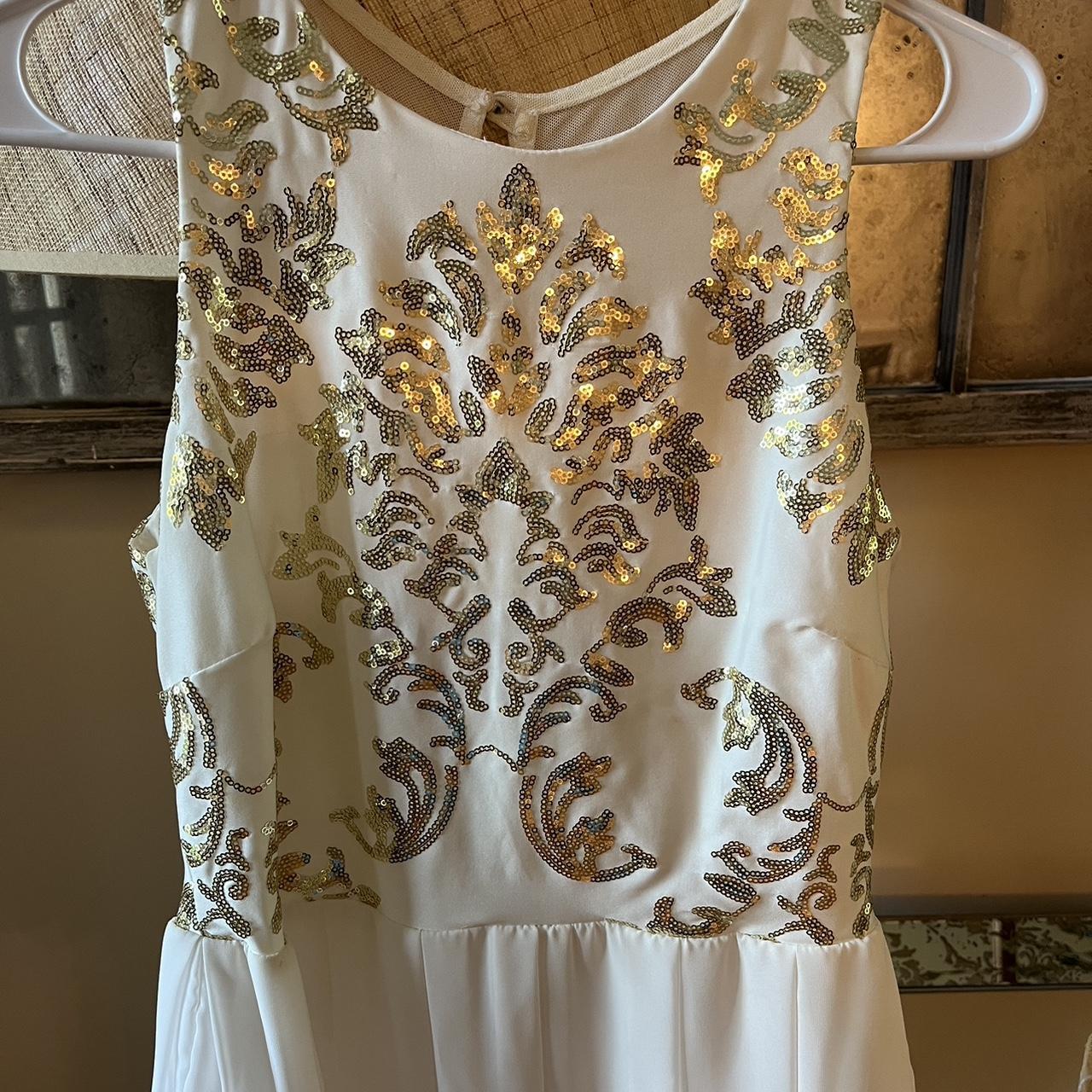 B darlin white outlet and gold dress