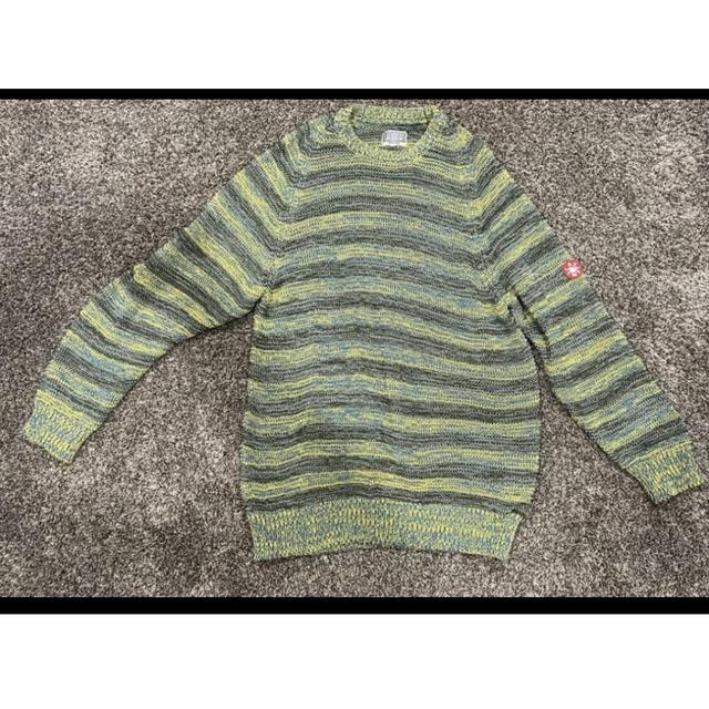 Cav Empt Stripe Loose Waffle Mix Knit Jumper F/W... - Depop