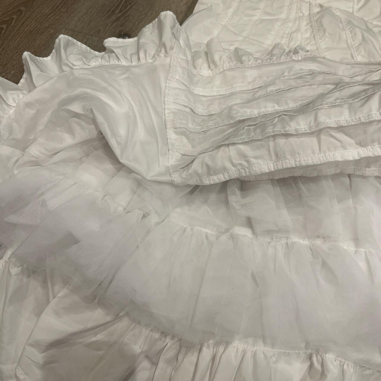 adorable white petticoat dress / frilly white dress... - Depop