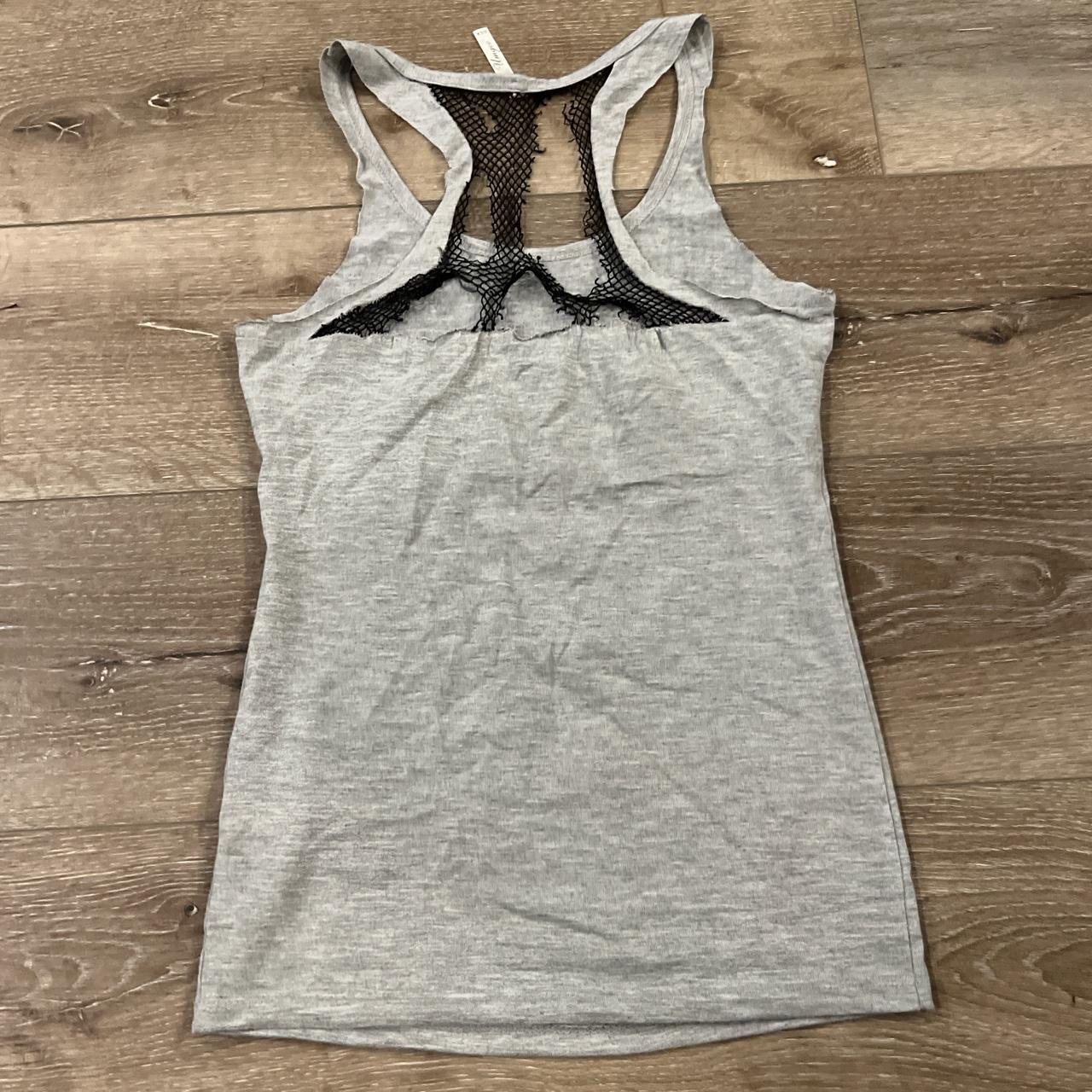 umgee distressed grey tank with studs and... - Depop