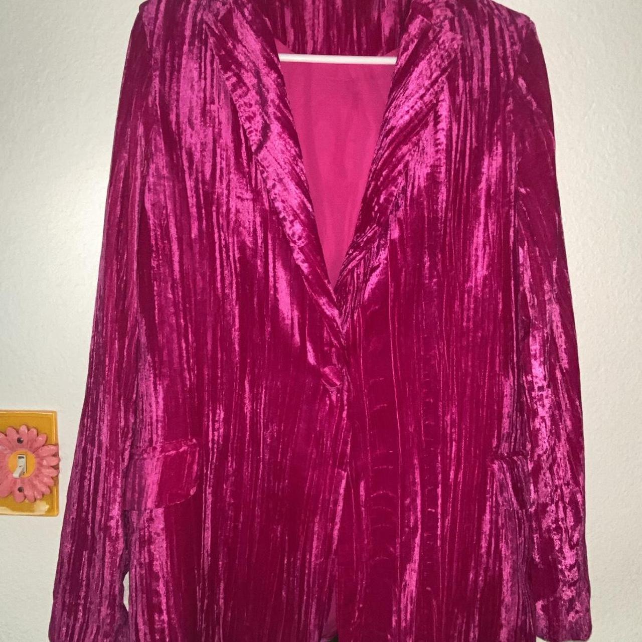 Hot Pink Velvet Nasty Gal Blazer💖 Its in perfect... Depop