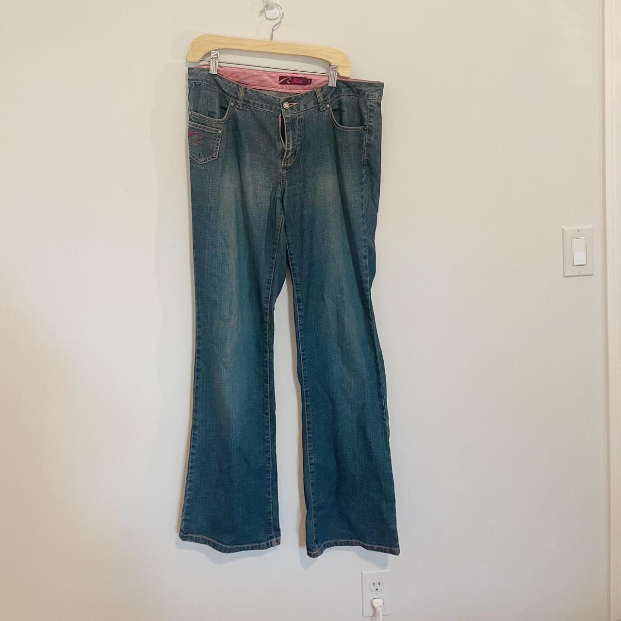 kontanter reservedele kontanter y2k fetish low rise brand jeans size 6 shipping is... - Depop