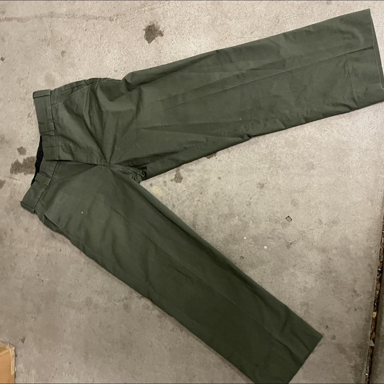 Vintage Olive green police trouser with extra... - Depop