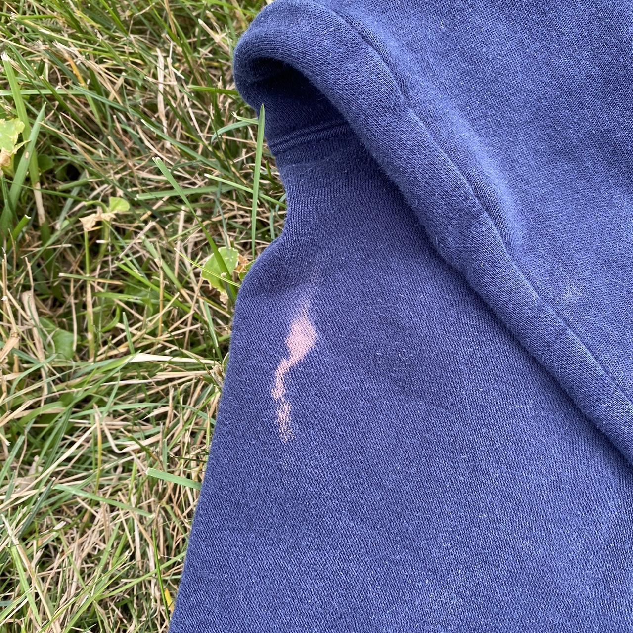 Navy Nike hoodie small bleach stain on back Depop
