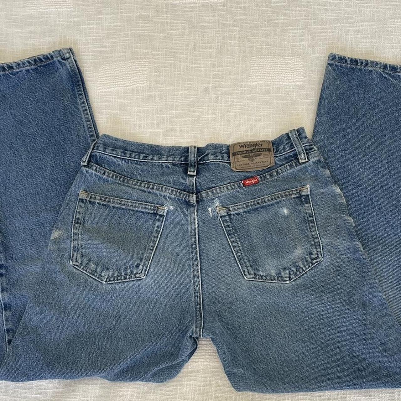 Wrangler blue jeans. There’s some slight staining on... - Depop