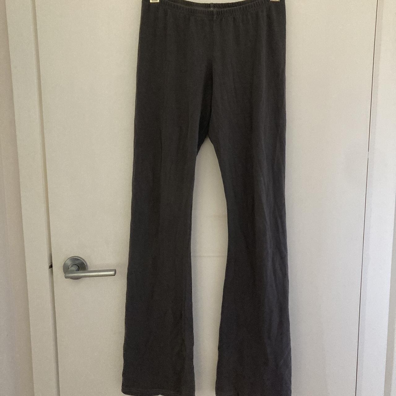 Low-waisted Greyish Brown Flared Brandy Melville... - Depop