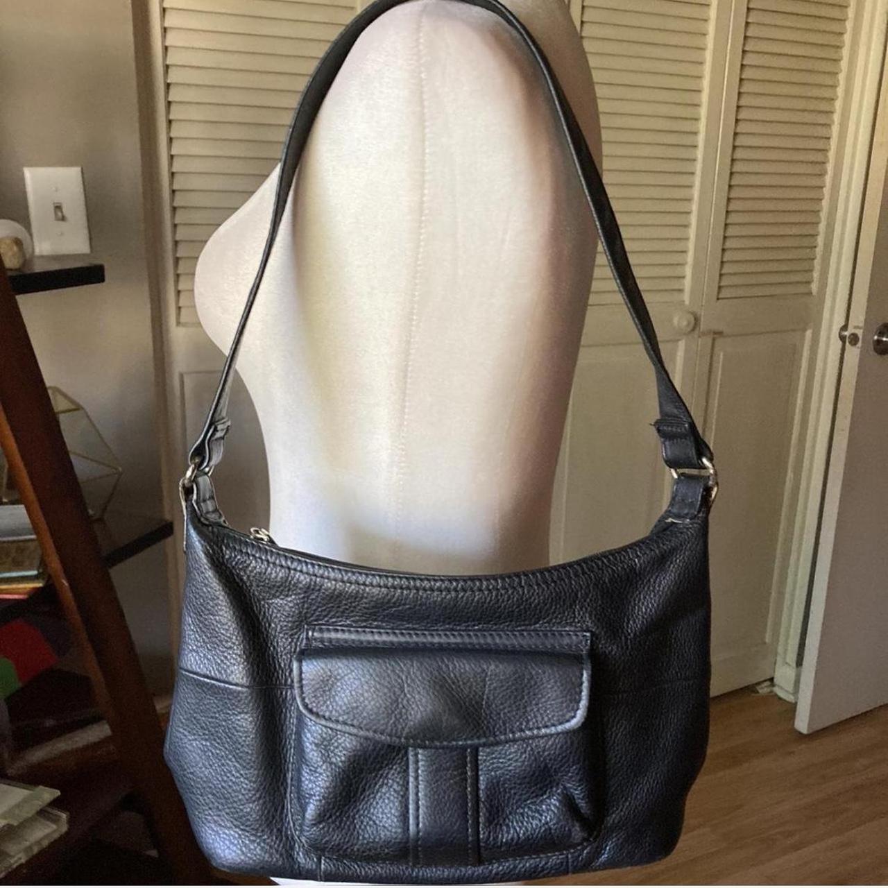 Vintage Fossil Leather Hobo Bag. top