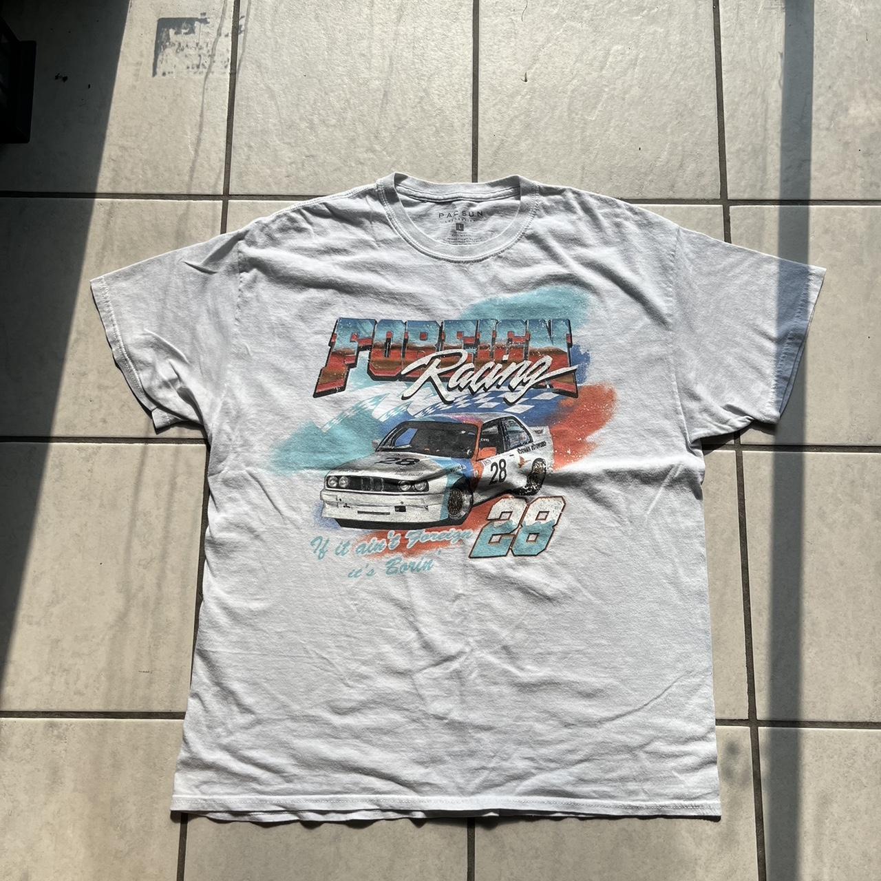 Pacsun Men's Foreign Racing T-Shirt in White - Size XL