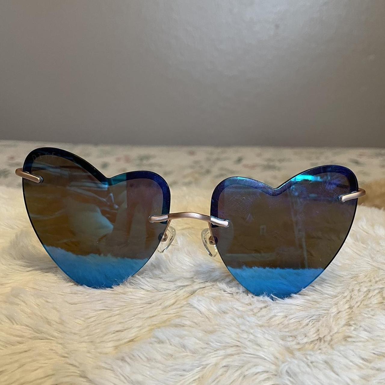 DIFF Women's Gold Sunglasses Depop