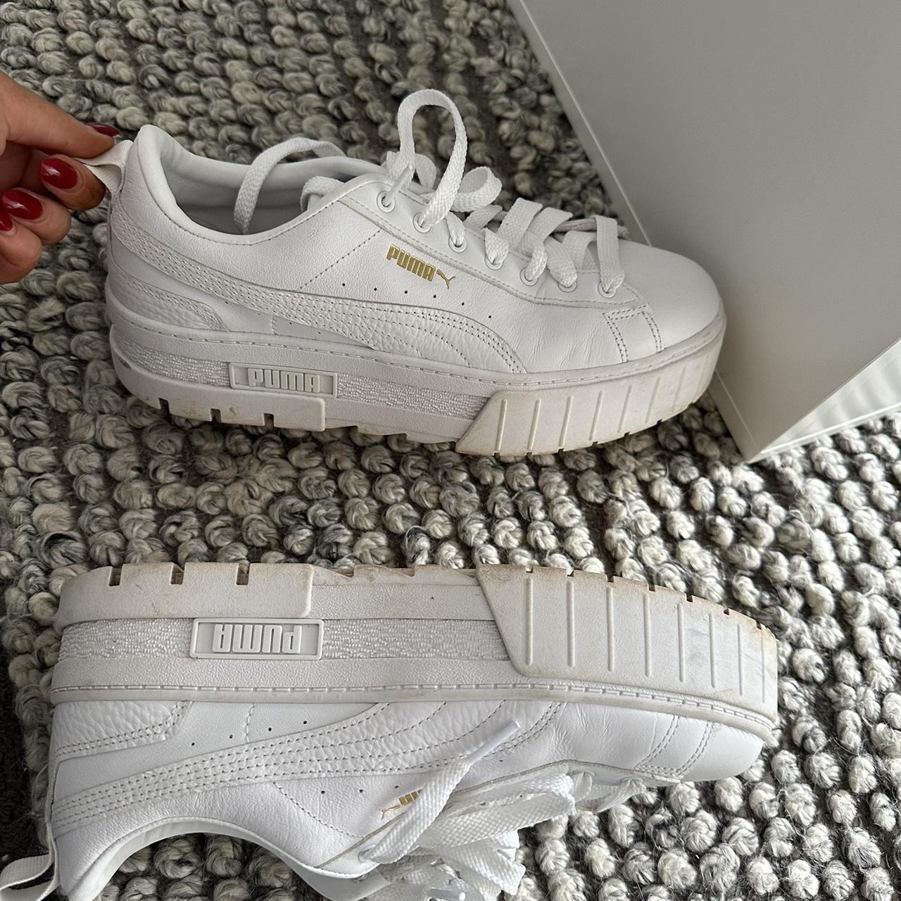 white platform Puma shoes size US 10 or UK... - Depop