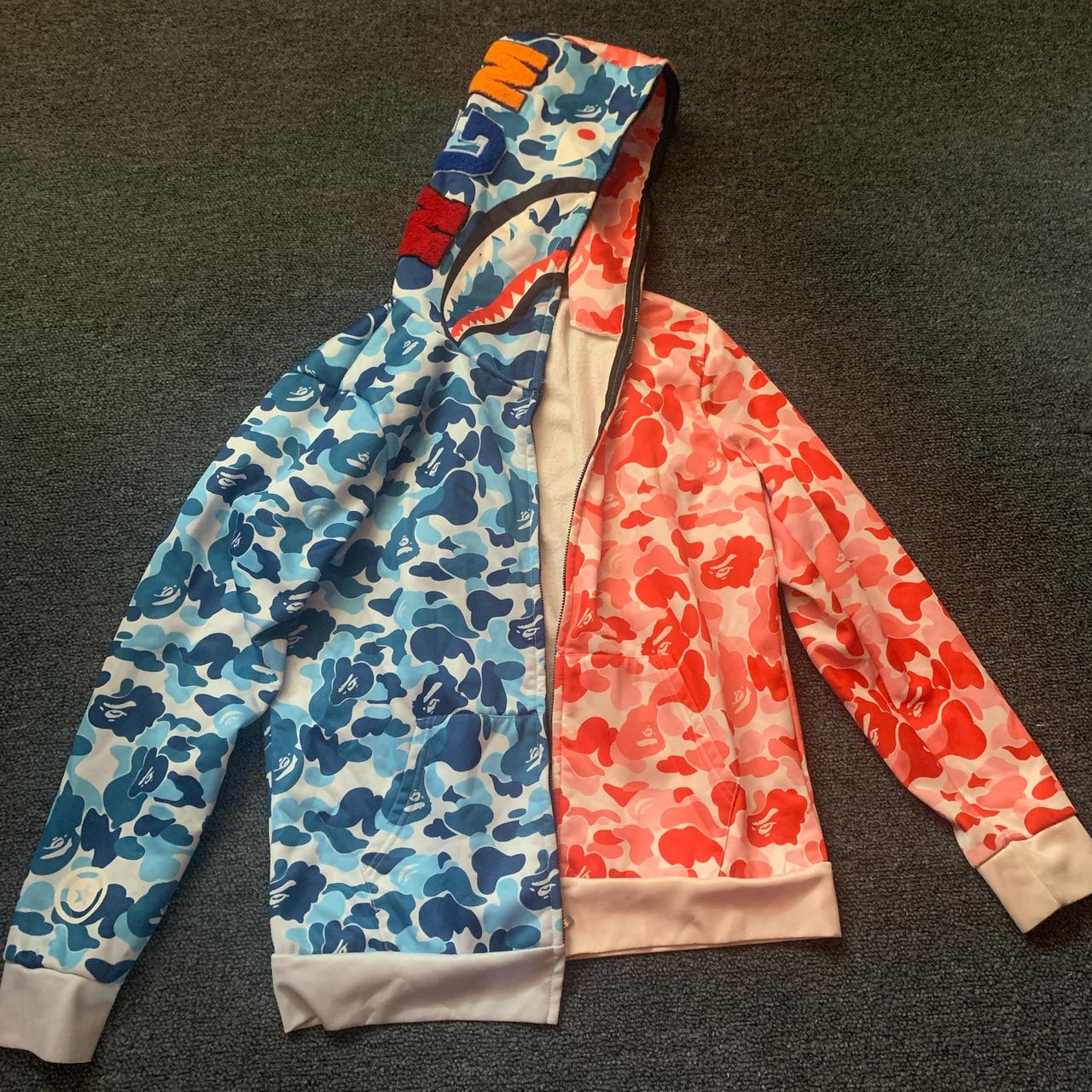 Bape hoodie blue and pink best sale