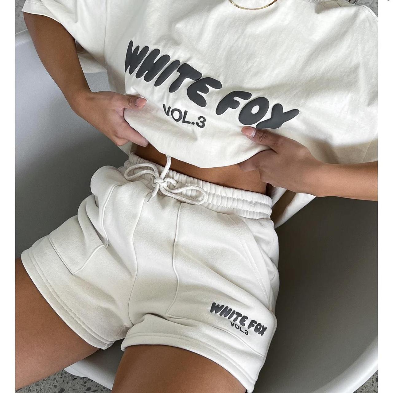 WHITE FOX🤍 Offstage Lounge Shorts Pebble Size... - Depop
