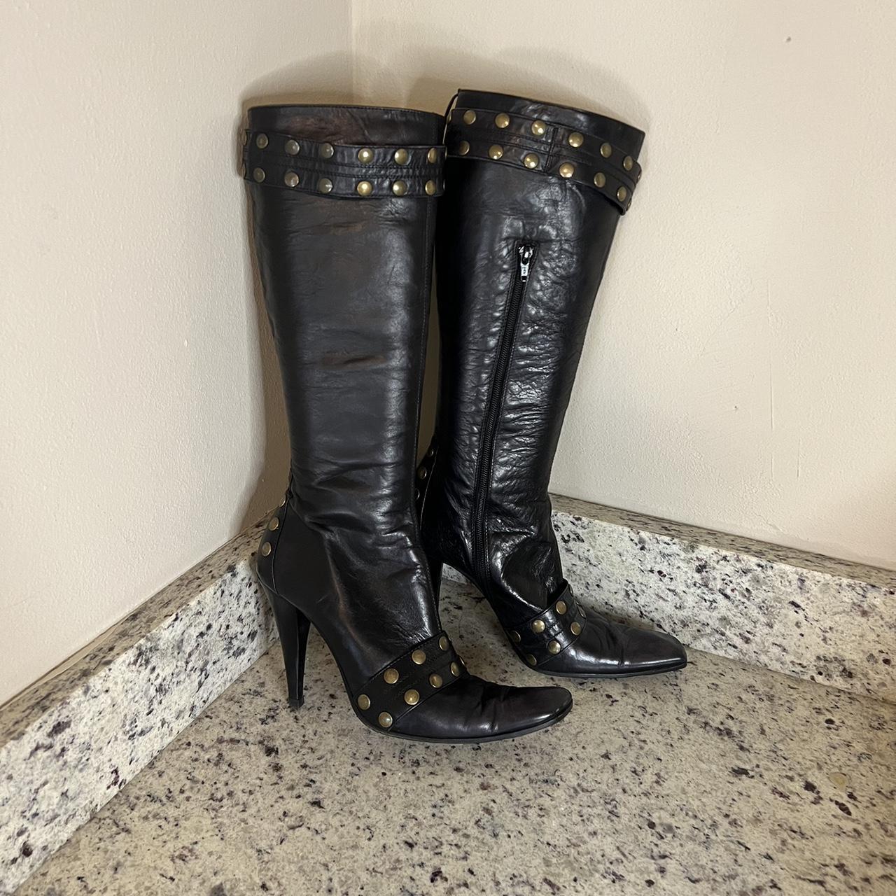 vintage lace up knee high boots