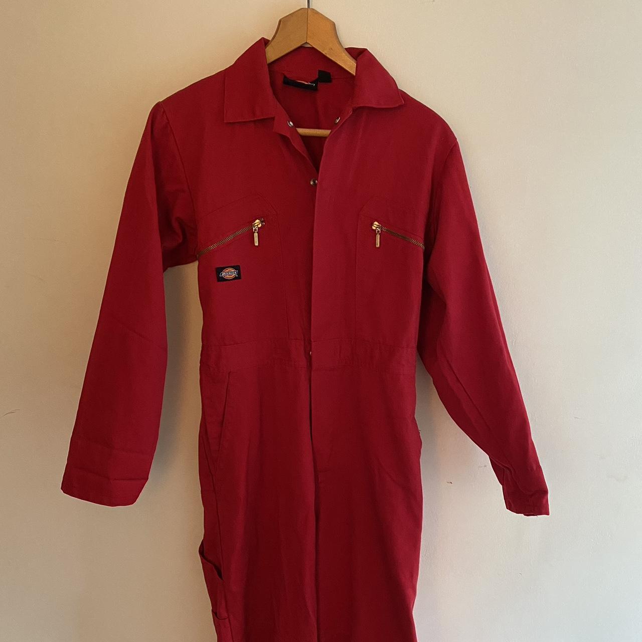 Dickies Men's Red Jumpsuit Depop
