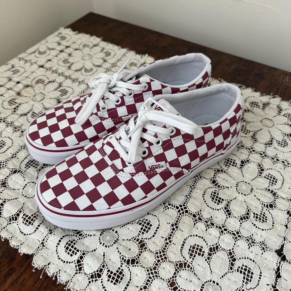 vans checkered maroon