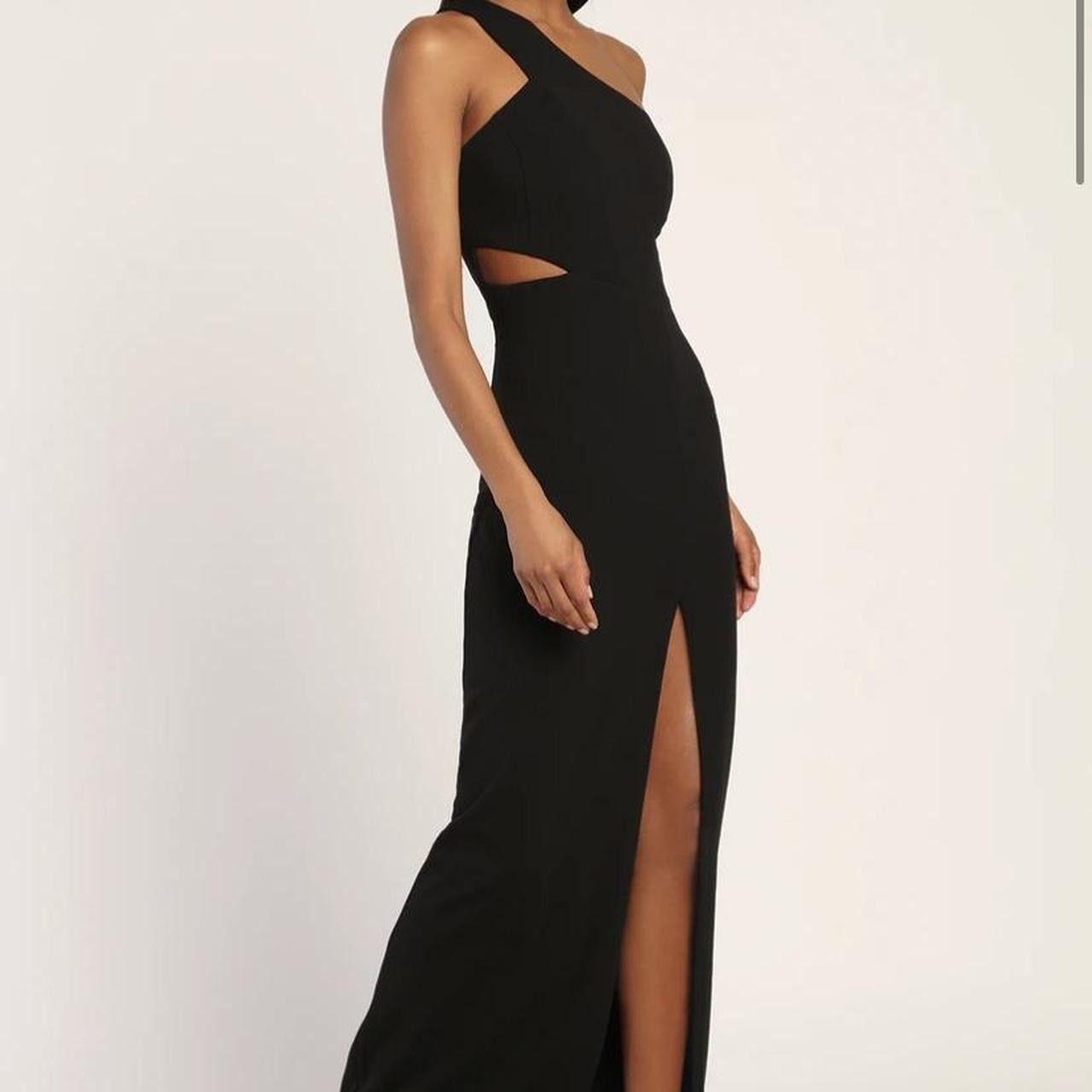 Show-Stopping Style Black One-Shoulder Cutout Maxi Dress