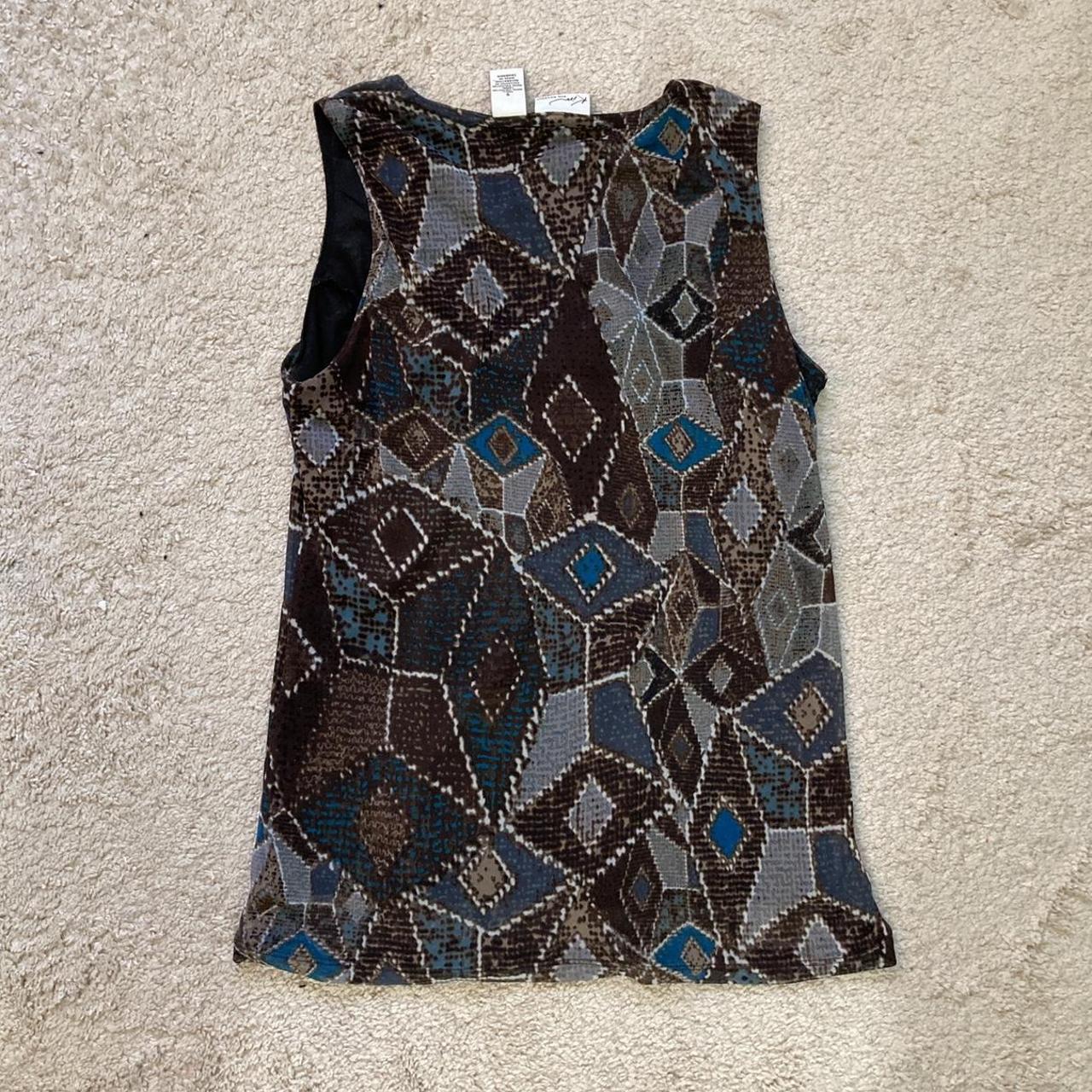 Women's Brown and Blue Vest | Depop