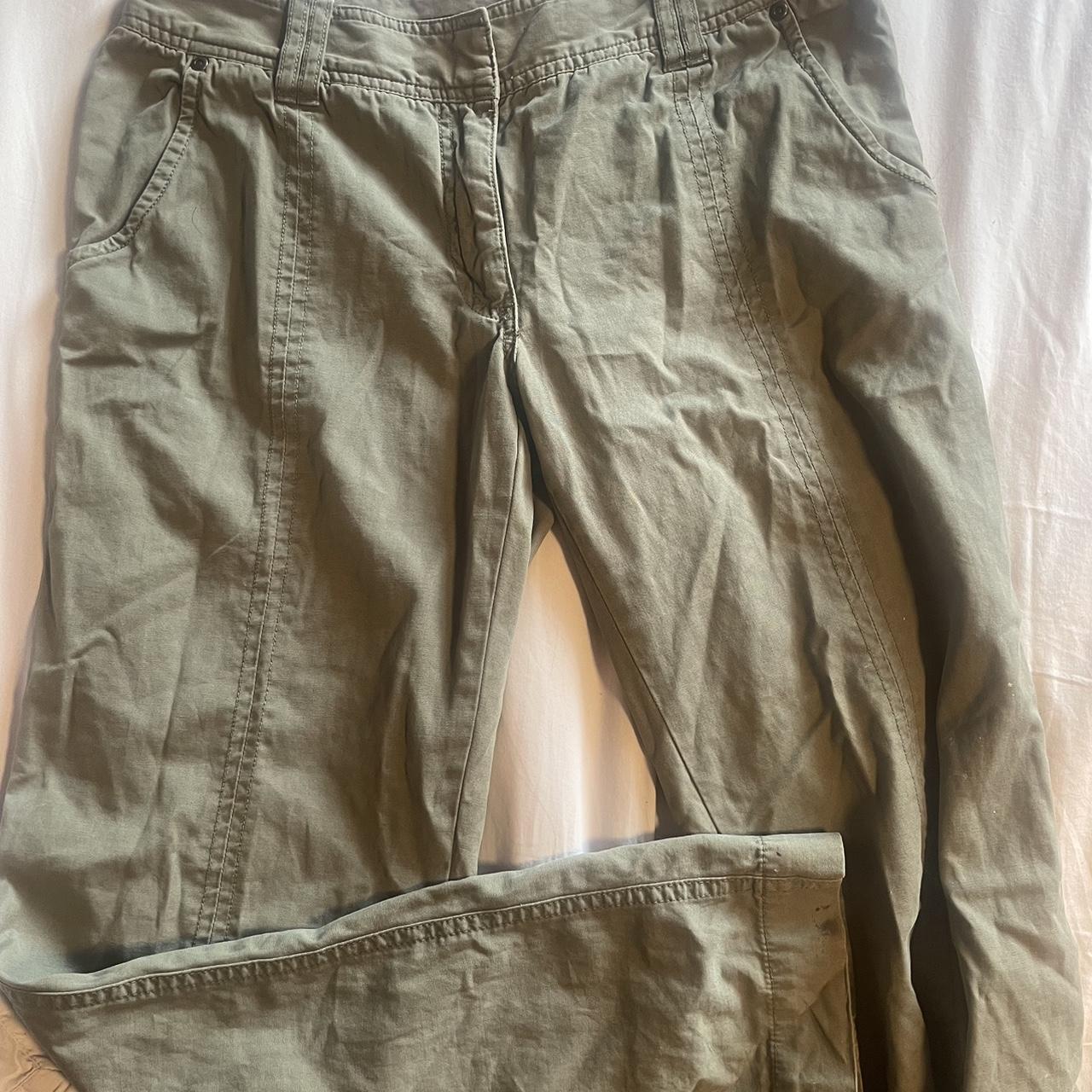 super cute baggy low rise army green pants from h&m... - Depop
