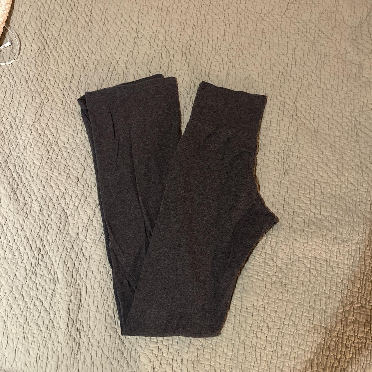 Grey brandy Melville flared yoga pants - Depop