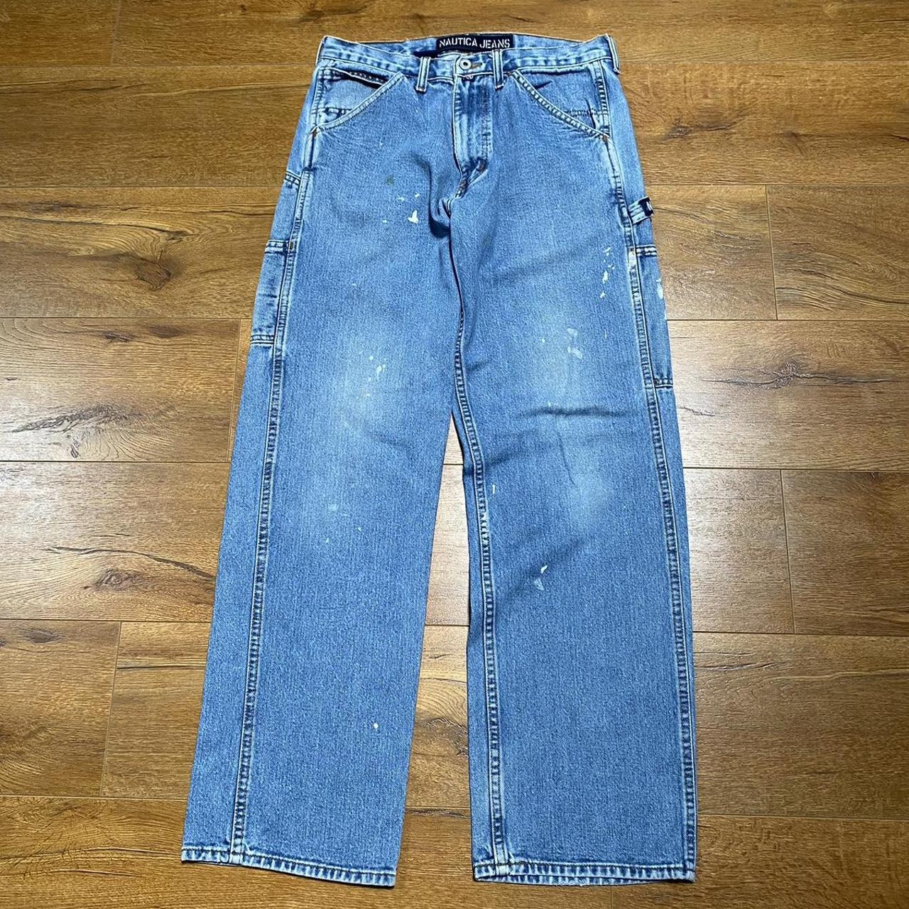 Men's Blue and White Jeans | Depop