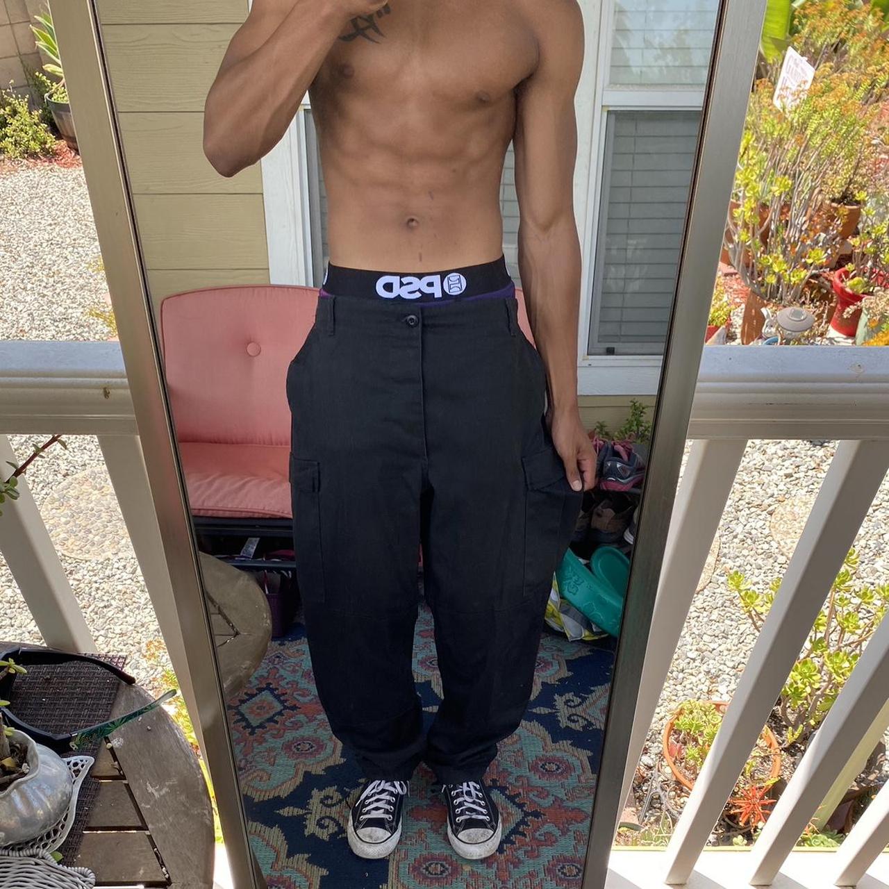 y2k Baggy Skater Cargo Pants Black Measures... Depop