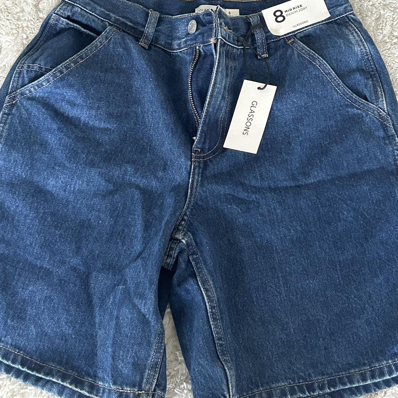 glassons mid rise denim jorts size 8 #glassons #jorts - Depop