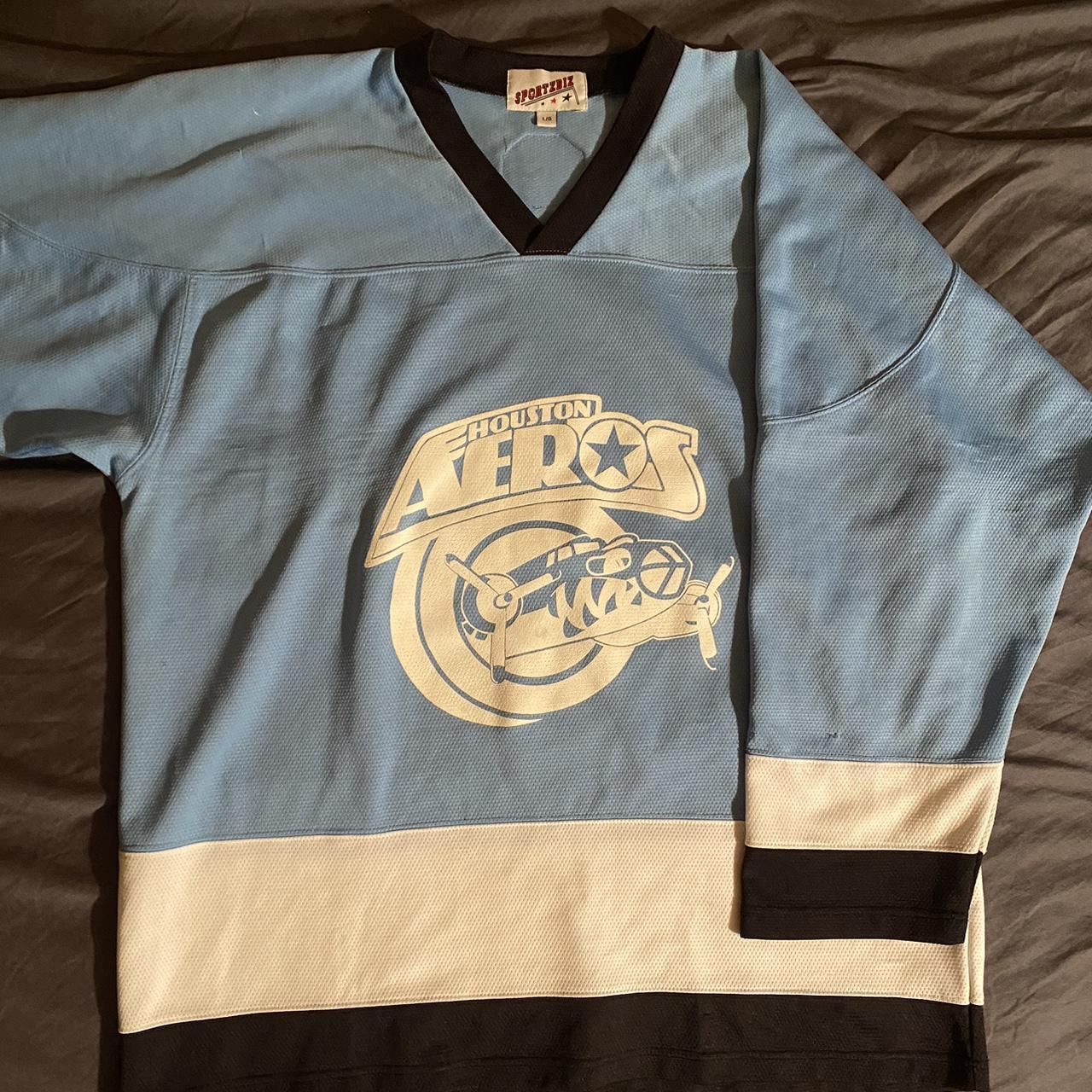 Houston Aeros green hockey jersey *model is 5'8 and - Depop