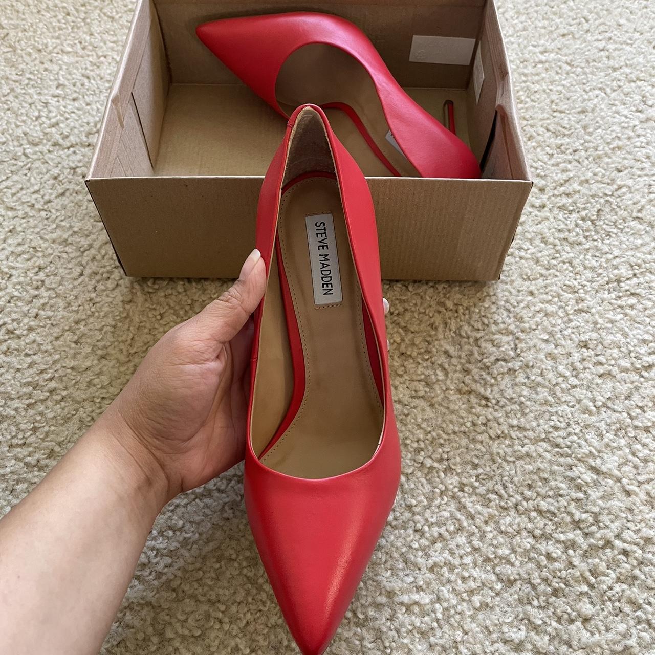 New Steve Madden red heels - size 8.5 - new, never... - Depop