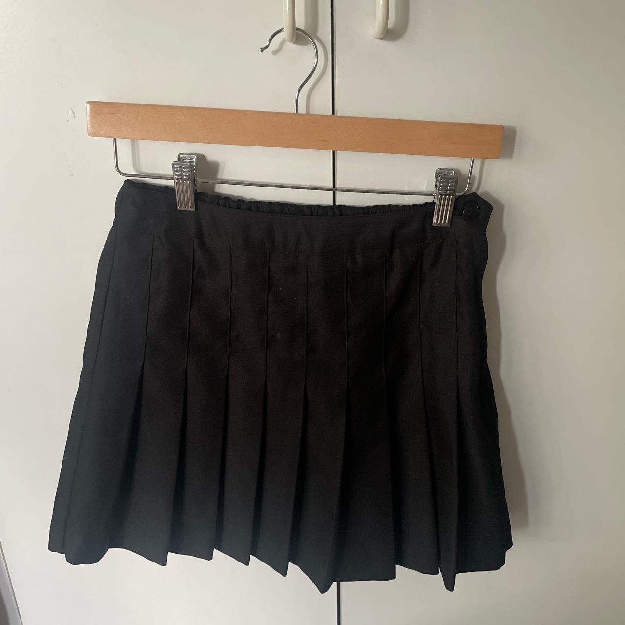 Pleated Black Mini Skirt from Japan) - elasticated... - Depop