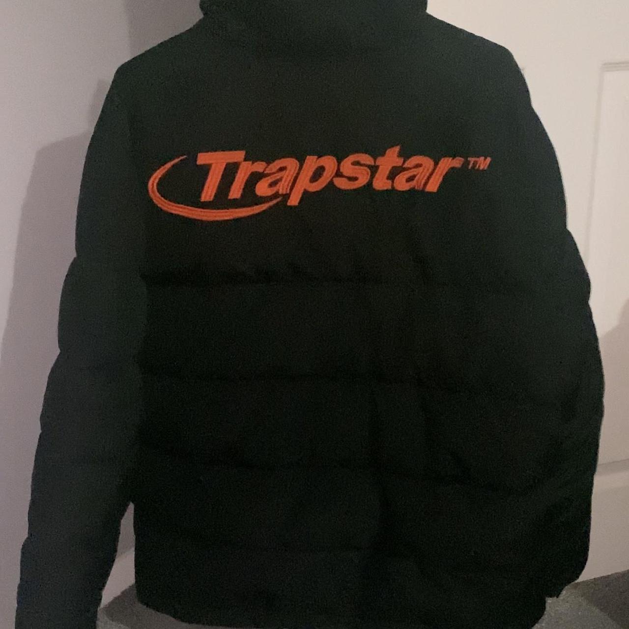 Trapstar Hyperdrive Jacket Black and Orange Good... Depop