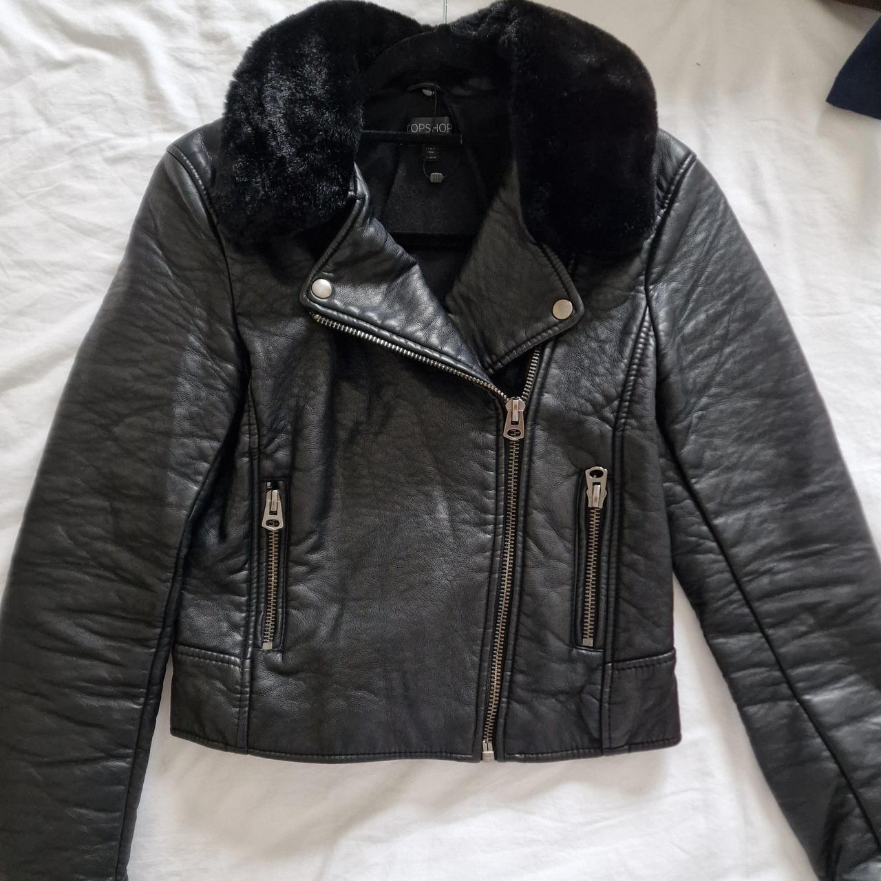 Topshop Women's Black and Silver Jacket | Depop