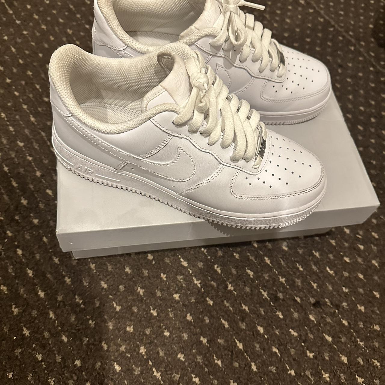 Nike White Air force Great condition worn once Size 7 - Depop
