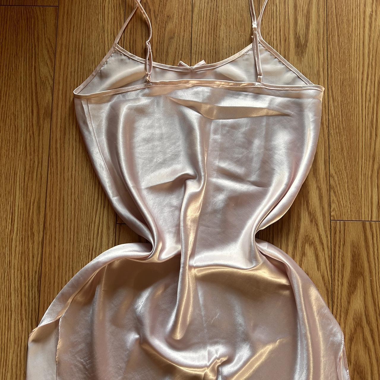 Beautiful pink silk slip dress adjustable straps... Depop