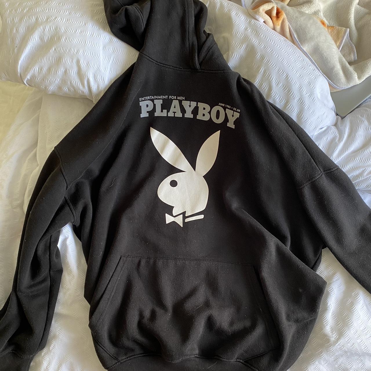 RESERVED DO NOT BUY!!! black oversized playboy hoodie - Depop