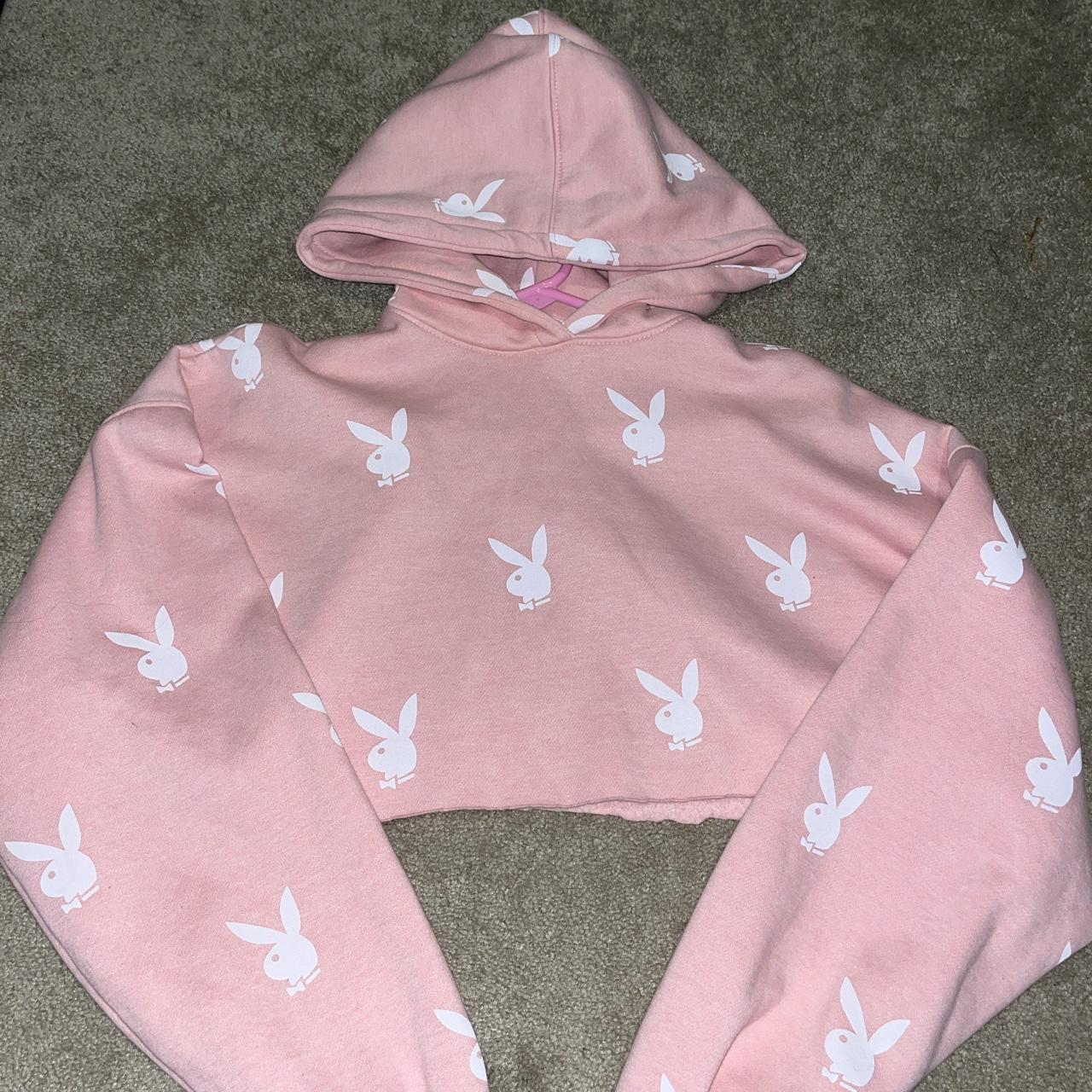 Pink and discount white playboy hoodie